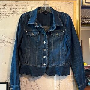 White House Black Market Dark Blue Jean Jacket